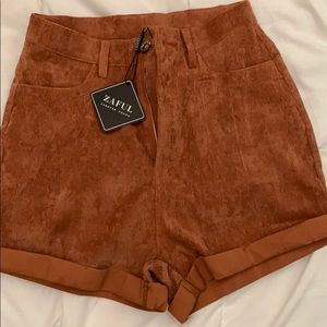high waisted corduroy shorts